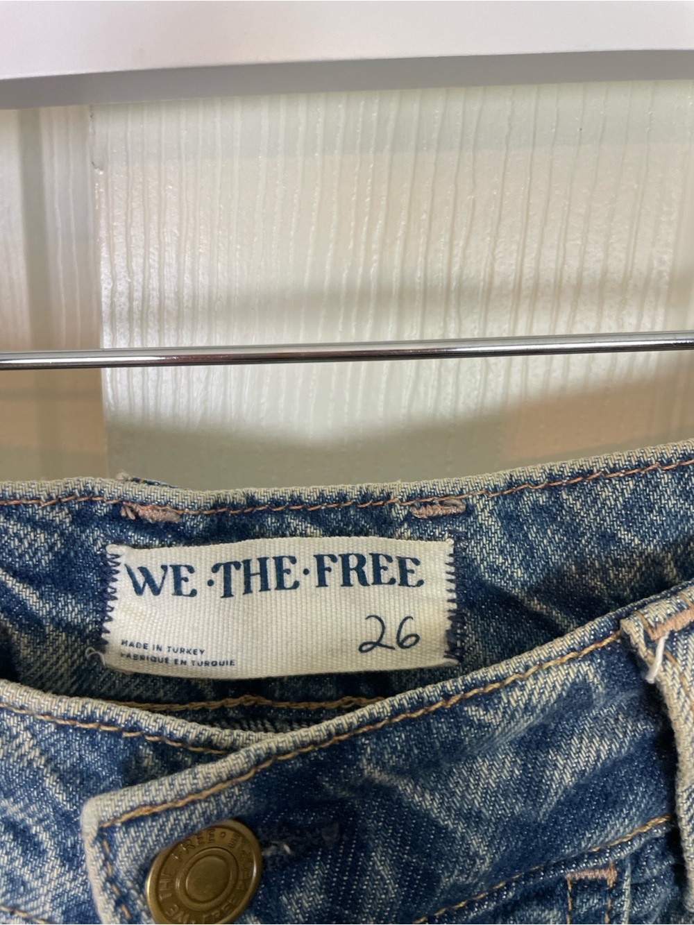 Free People We The Free Final Countdown Wide Leg Cuffed Jeans Sz 26 - Picture 8 of 10